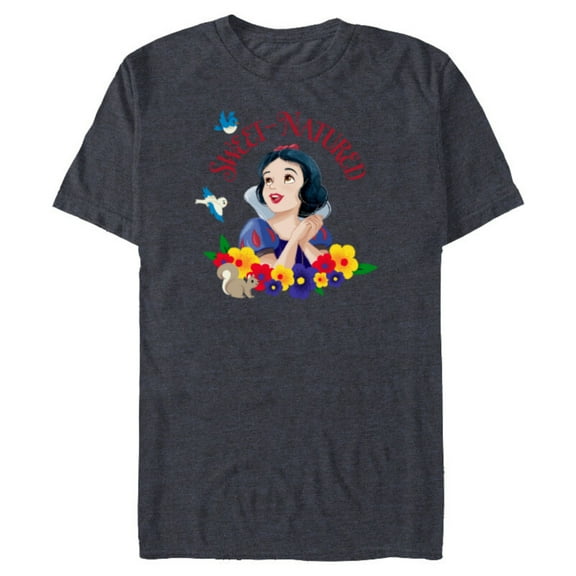 Disney Princess Snow White and Animal Friends Sweet-Natured - Short Sleeve Blended T-Shirt for Adults - Customized-Navy Heather