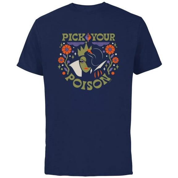 Disney Princess Snow White and Evil Queen Pick Your Poison - Short Sleeve Cotton T-Shirt for Adults - Customized-Navy