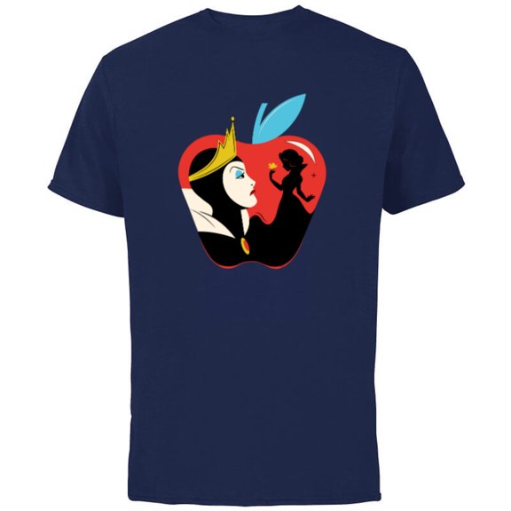 Disney Princess Snow White and the Evil Queen - Short Sleeve Cotton T-Shirt for Adults - Customized-Navy