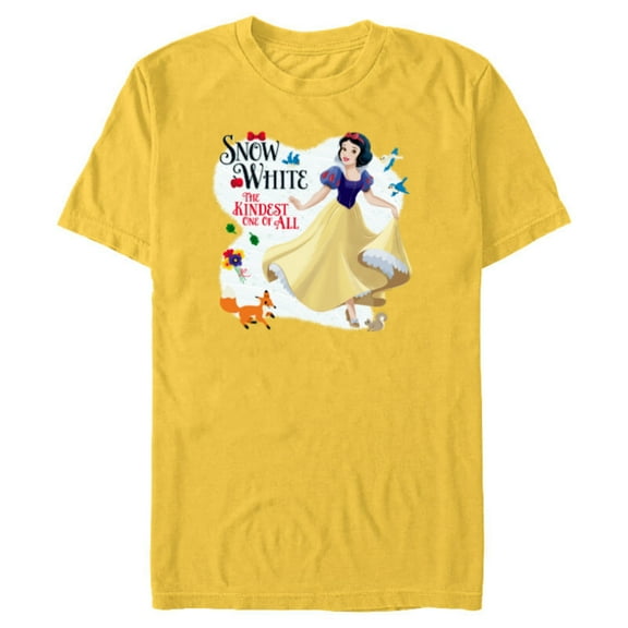 Disney Princess Snow White the Kindest One of All - Short Sleeve Blended T-Shirt for Adults - Customized-Yellow