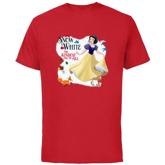 Disney Princess Snow White the Kindest One of All - Short Sleeve Cotton T-Shirt for Adults - Customized-Red
