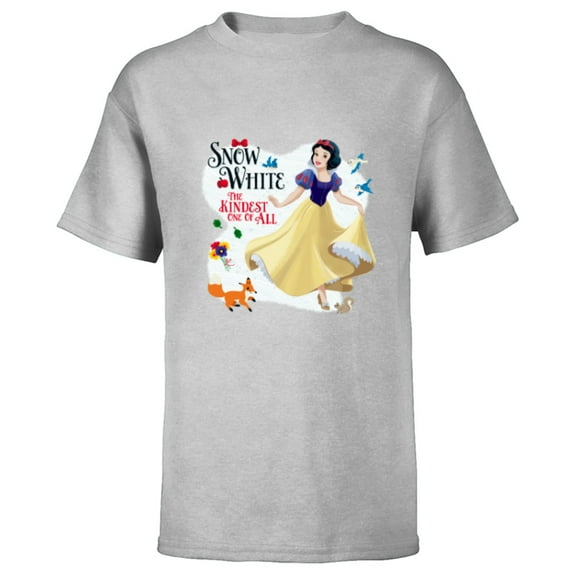 Disney Princess Snow White the Kindest One of All - Short Sleeve T-Shirt for Kids - Customized-Athletic Heather