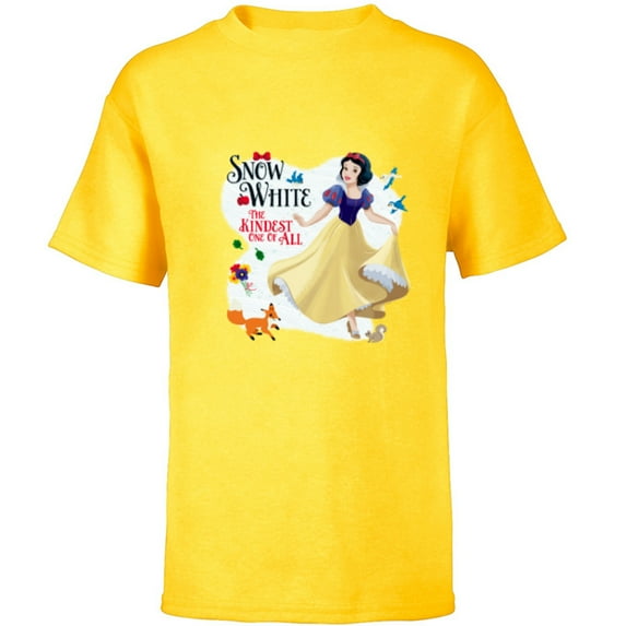 Disney Princess Snow White the Kindest One of All - Short Sleeve T-Shirt for Kids - Customized-Yellow