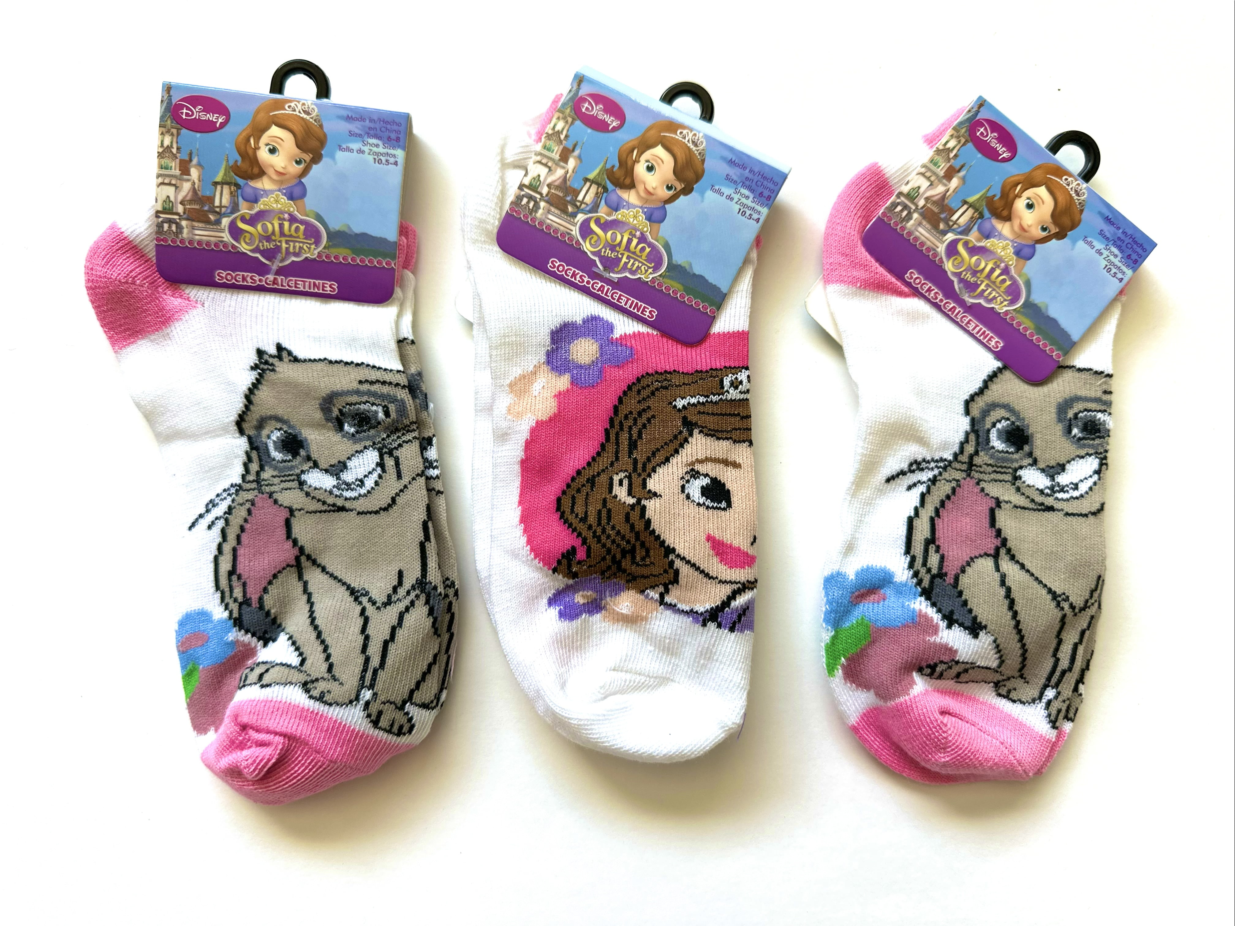 Disney Princess Sofia the First & Clover Rabbit Character Socks, Size 6 ...