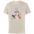 thumbnail image 1 of Disney Princess Sparkle Squad Christmas Holiday Castle - Short Sleeve Cotton T-Shirt for Adults - Customized-Natural, 1 of 5