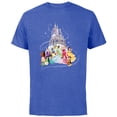 thumbnail image 1 of Disney Princess Sparkle Squad Christmas Holiday Castle - Short Sleeve Cotton T-Shirt for Adults - Customized-Royal Heather, 1 of 5