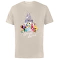 thumbnail image 1 of Disney Princess Sparkle Squad Winter Holiday Castle - Short Sleeve Cotton T-Shirt for Adults - Customized-Natural, 1 of 5