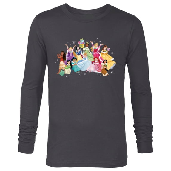 Disney Princess Sparkle Squad Winter Holiday Christmas Gifts - Long Sleeve T-Shirt for Men - Customized-Charcoal Heather