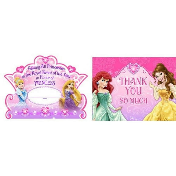 Disney Princess 'Sparkle and Shine' Invitations and Thank You Notes w/ Envelopes (8ct ea.)