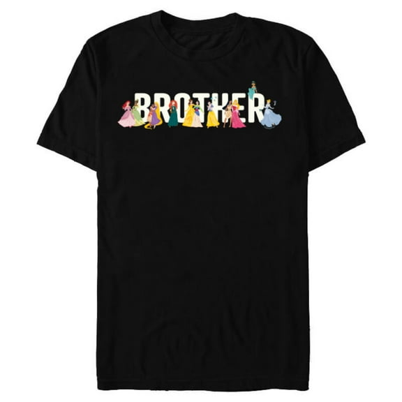Disney Princess Squad Brother Family Trip Vacation Reunion - Short Sleeve Blended T-Shirt for Adults - Customized-Black