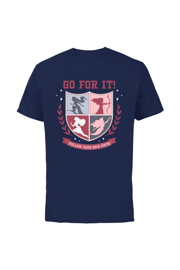 Princess Squad Crest Go for It Follow Your Own Path - Short Sleeve Cotton T-Shirt for Adults - Customized-Navy