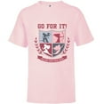 thumbnail image 1 of Disney Princess Squad Crest Go for It Follow Your Own Path - Short Sleeve T-Shirt for Kids - Customized-Soft Pink, 1 of 5