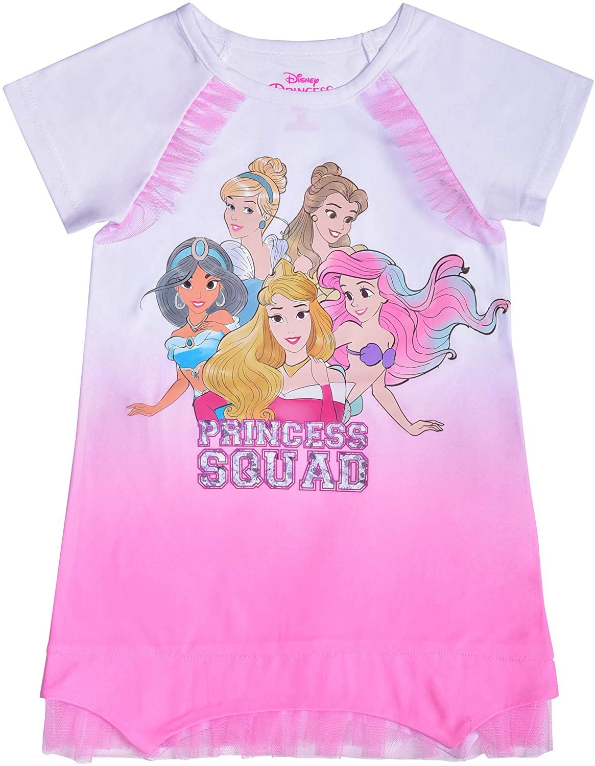 Disney Princess Squad Dress for Girls, Short Sleeve Dress for Toddlers - image 1 of 2