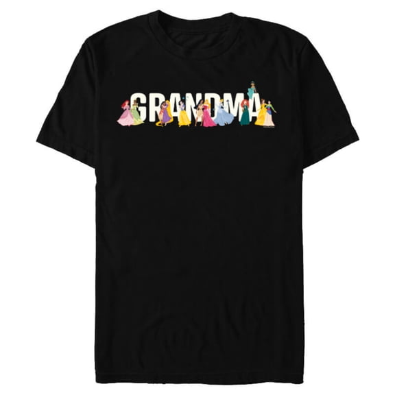 Disney Princess Squad Grandma Family Trip Vacation Reunion - Short Sleeve Blended T-Shirt for Adults - Customized-Black