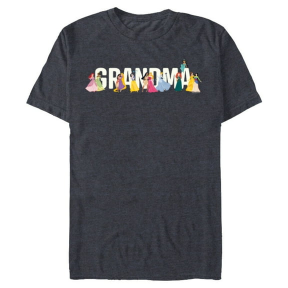 Disney Princess Squad Grandma Family Trip Vacation Reunion - Short Sleeve Blended T-Shirt for Adults - Customized-Navy Heather