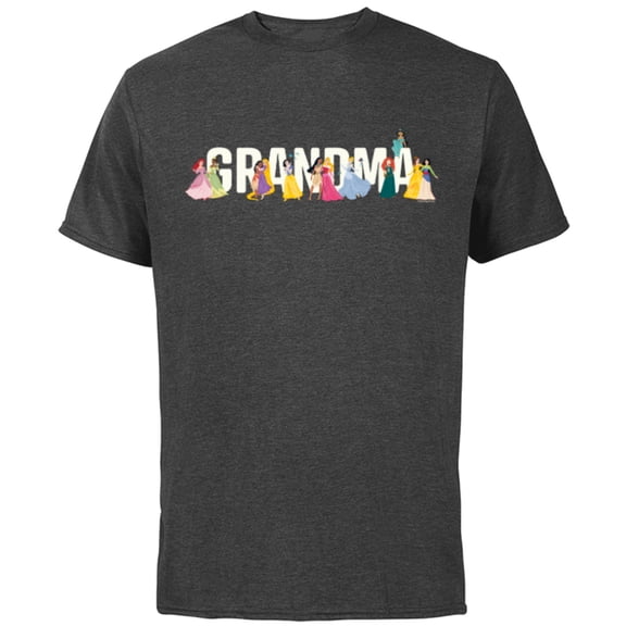 Disney Princess Squad Grandma Family Trip Vacation Reunion - Short Sleeve Cotton T-Shirt for Adults - Customized-Charcoal