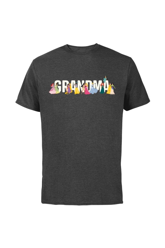 Princess Squad Grandma Family Trip Vacation Reunion - Short Sleeve Cotton T-Shirt for Adults - Customized-Charcoal