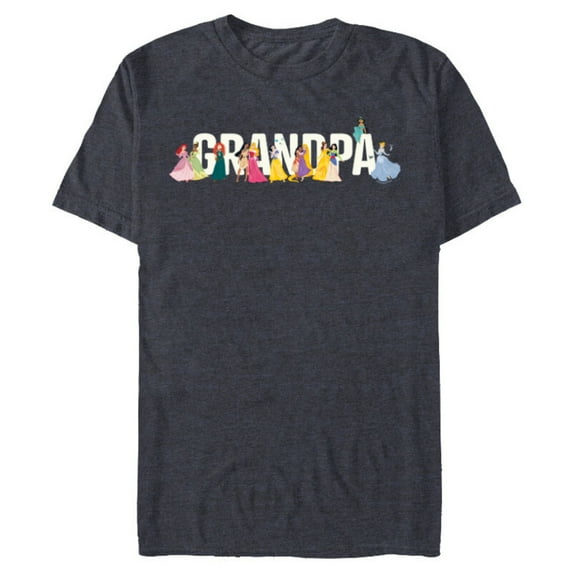 Disney Princess Squad Grandpa Family Trip Vacation Reunion - Short Sleeve Blended T-Shirt for Adults - Customized-Navy Heather