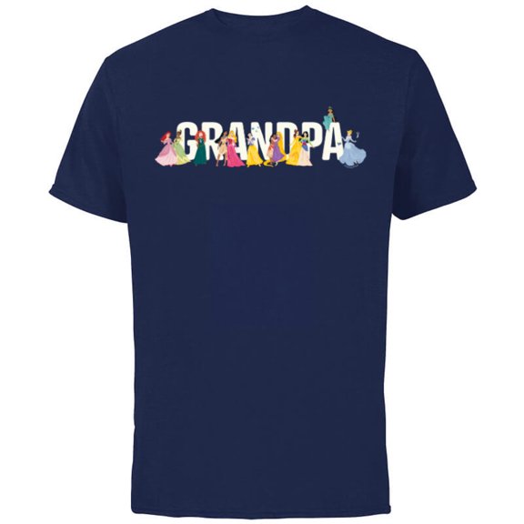 Disney Princess Squad Grandpa Family Trip Vacation Reunion - Short Sleeve Cotton T-Shirt for Adults - Customized-Navy