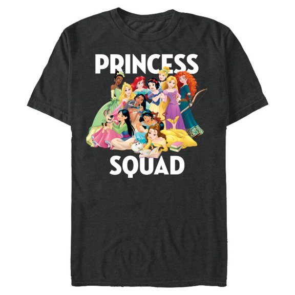 Disney Princess Squad Group T-Shirt- Short Sleeve Blended T-Shirt for Adults - Customized-Dark Heather