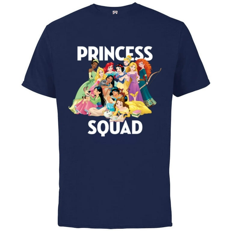 Disney Princess Squad Group T-Shirt - Short Sleeve Cotton T-Shirt for  Adults - Customized-Athletic Navy 