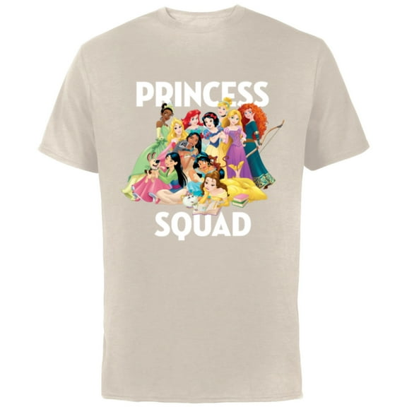 Disney Princess Squad Group T-Shirt - Short Sleeve Cotton T-Shirt for Adults - Customized-Natural