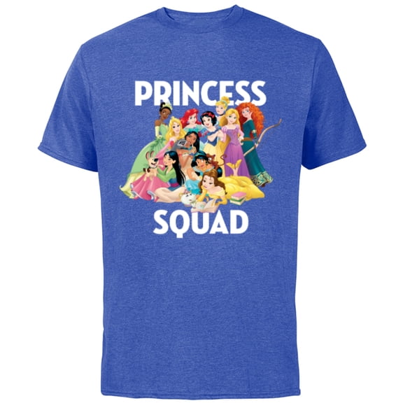 Disney Princess Squad Group T-Shirt - Short Sleeve Cotton T-Shirt for Adults - Customized-Royal Heather