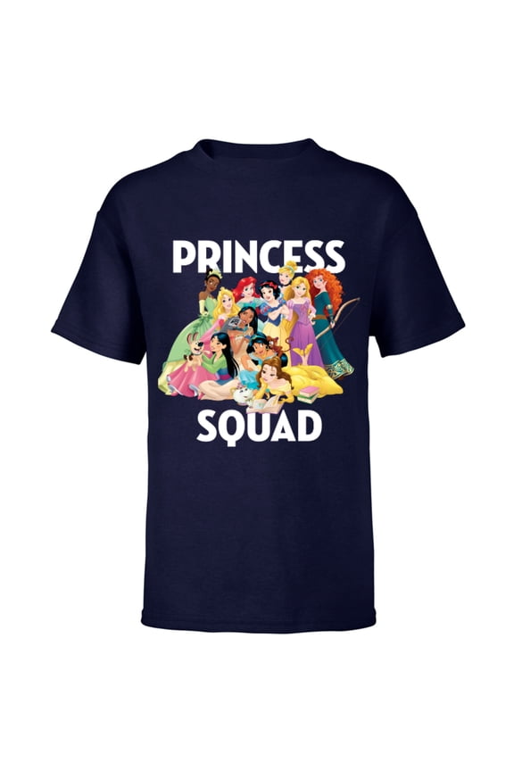 Princess Squad Group T-Shirt - Short Sleeve T-Shirt for Kids - Customized-Navy