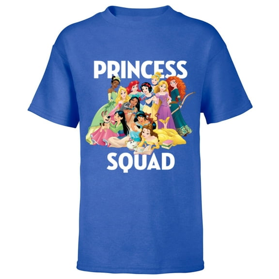 Disney Princess Squad Group T-Shirt - Short Sleeve T-Shirt for Kids - Customized-Royal