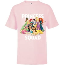 Disney Princess Squad Group T-Shirt - Short Sleeve T-Shirt for Kids - Customized-Soft Pink