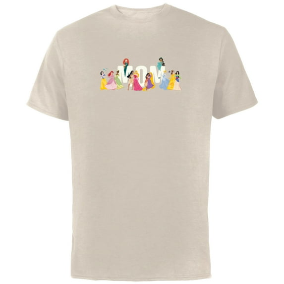 Disney Princess Squad Mom Family Trip Vacation Reunion - Short Sleeve Cotton T-Shirt for Adults - Customized-Natural