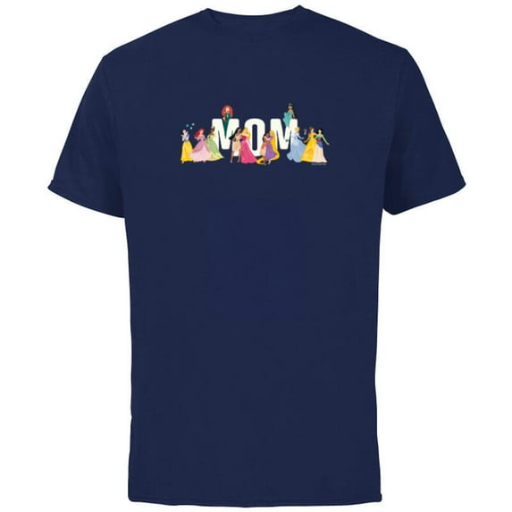Disney Princess Squad Mom Family Trip Vacation Reunion - Short Sleeve Cotton T-Shirt for Adults - Customized-Navy