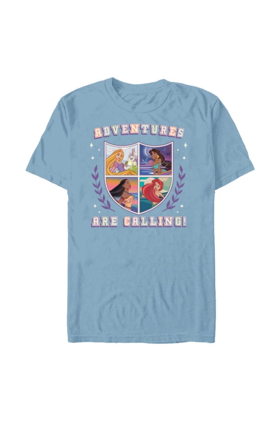 Princess Squad Shield Crest Adventures are Calling - Short Sleeve Blended T-Shirt for Adults - Customized-Ocean Blue