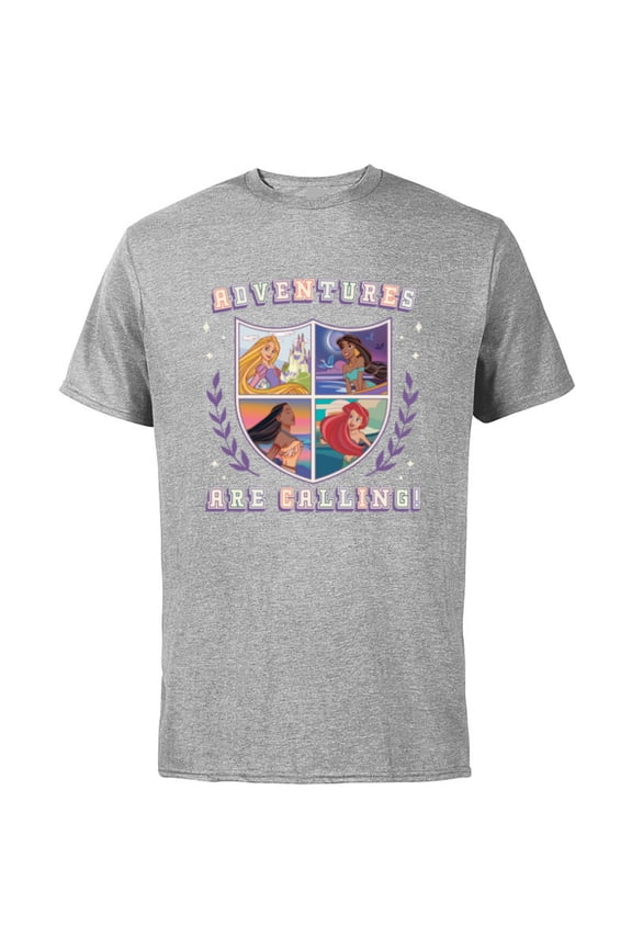 Princess Squad Shield Crest Adventures are Calling - Short Sleeve Cotton T-Shirt for Adults - Customized-Athletic Heather