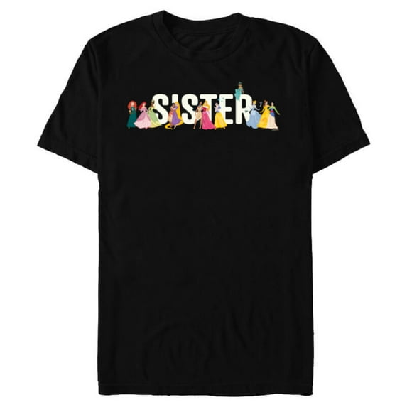 Disney Princess Squad Sister Family Trip Vacation Reunion - Short Sleeve Blended T-Shirt for Adults - Customized-Black
