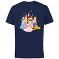 thumbnail image 1 of Disney Princess Squad Winter Holiday Christmas Get-Together - Short Sleeve Cotton T-Shirt for Adults - Customized-Navy, 1 of 5