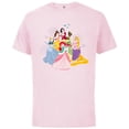 thumbnail image 1 of Disney Princess Squad Winter Holiday Christmas Get-Together - Short Sleeve Cotton T-Shirt for Adults - Customized-Soft Pink, 1 of 5
