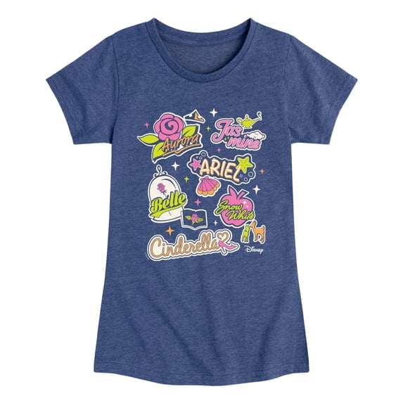 Disney - Princess Sticker Pack Fitted Short Sleeve Graphic T-Shirt