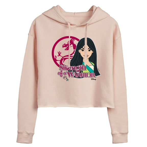 Disney Princess - Strength Of A Warrior - Juniors Cropped Pullover Hoodie