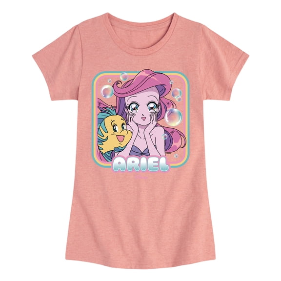 Disney Princess - Surprise Ariel & Flounder - Toddler & Youth Girls Short Sleeve Graphic T-Shirt