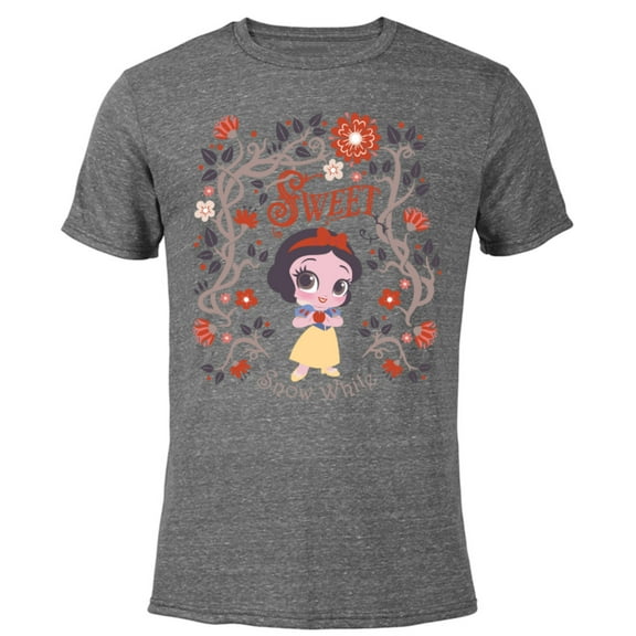 Disney Princess Sweet Snow White Chibi - Short Sleeve Blended T-Shirt for Adults - Customized-Dark Heather