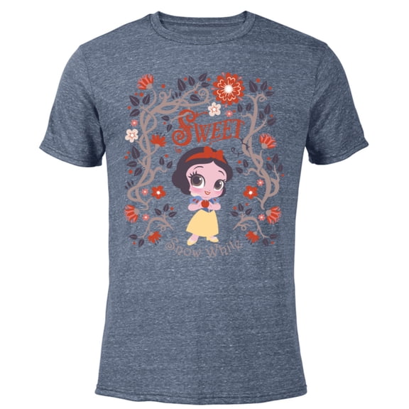 Disney Princess Sweet Snow White Chibi - Short Sleeve Blended T-Shirt for Adults - Customized-Navy Heather