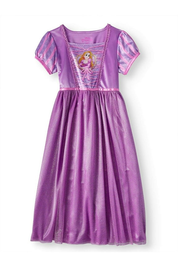 Princess Tangled Rapunzel Short Sleeve Nightgown Pajama Girl Size 6