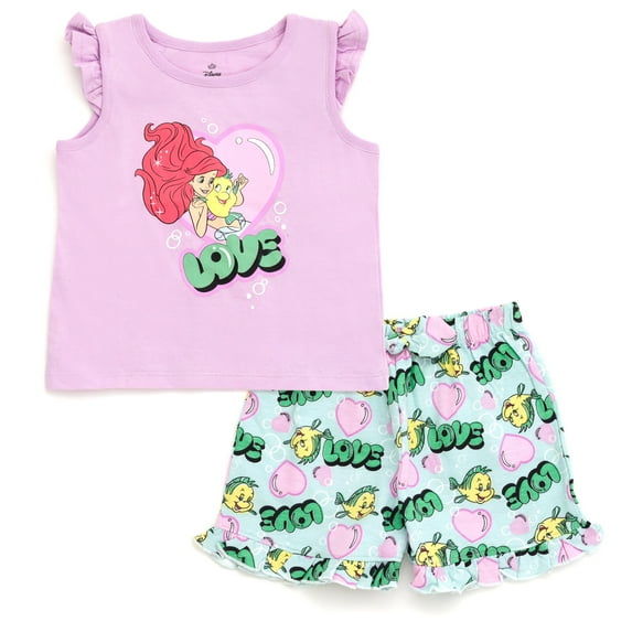 Disney Princess Tank Top and Shorts Outfit Set Toddler to Big Kid