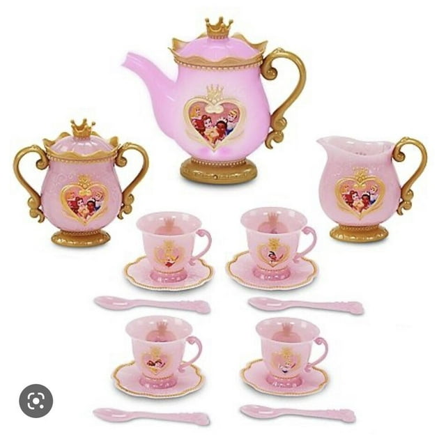 Disney Princess Tea Set Lighted Deluxe 15 Pieces Set Limited Edition