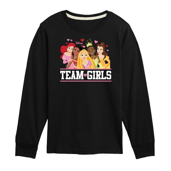Disney Princess - Team Girls - Valentine's Day - Boys and Girls And Youth Long Sleeve Graphic T-Shirt