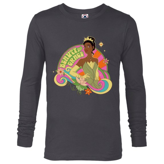 Disney Princess & The Frog Tiana Beauty & Grace - Long Sleeve T-Shirt for Men - Customized-Charcoal Heather