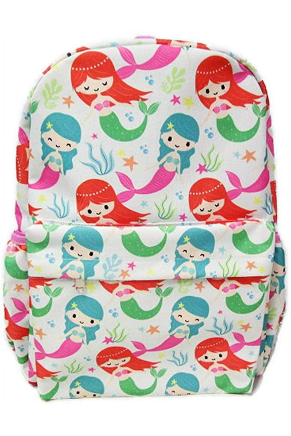 Disney Princess The Little Mermaid 16 inch All Over Print Deluxe Backpack With Laptop Compartment
