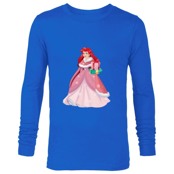 Disney Princess The Little Mermaid Ariel Christmas Gown - Long Sleeve T-Shirt for Men - Customized-Navy