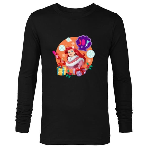 Disney Princess The Little Mermaid Ariel Christmas Joy - Long Sleeve T-Shirt for Men - Customized-Black